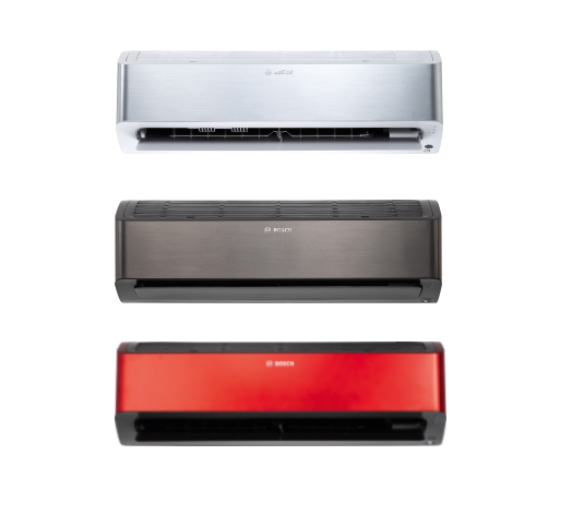 Split Klimaanlage Bosch Climate 8000i CLC8001i-Set 35 E Titan/Silber/Rot 3,5 kW WiFi