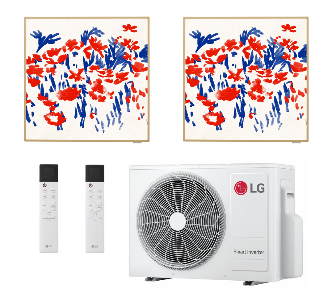 Multi split airconditioning LG 2x binnenunit ARTCOOL Gallery MA09R 2,6 kW + buitenunit MU2R17 4,7 kW