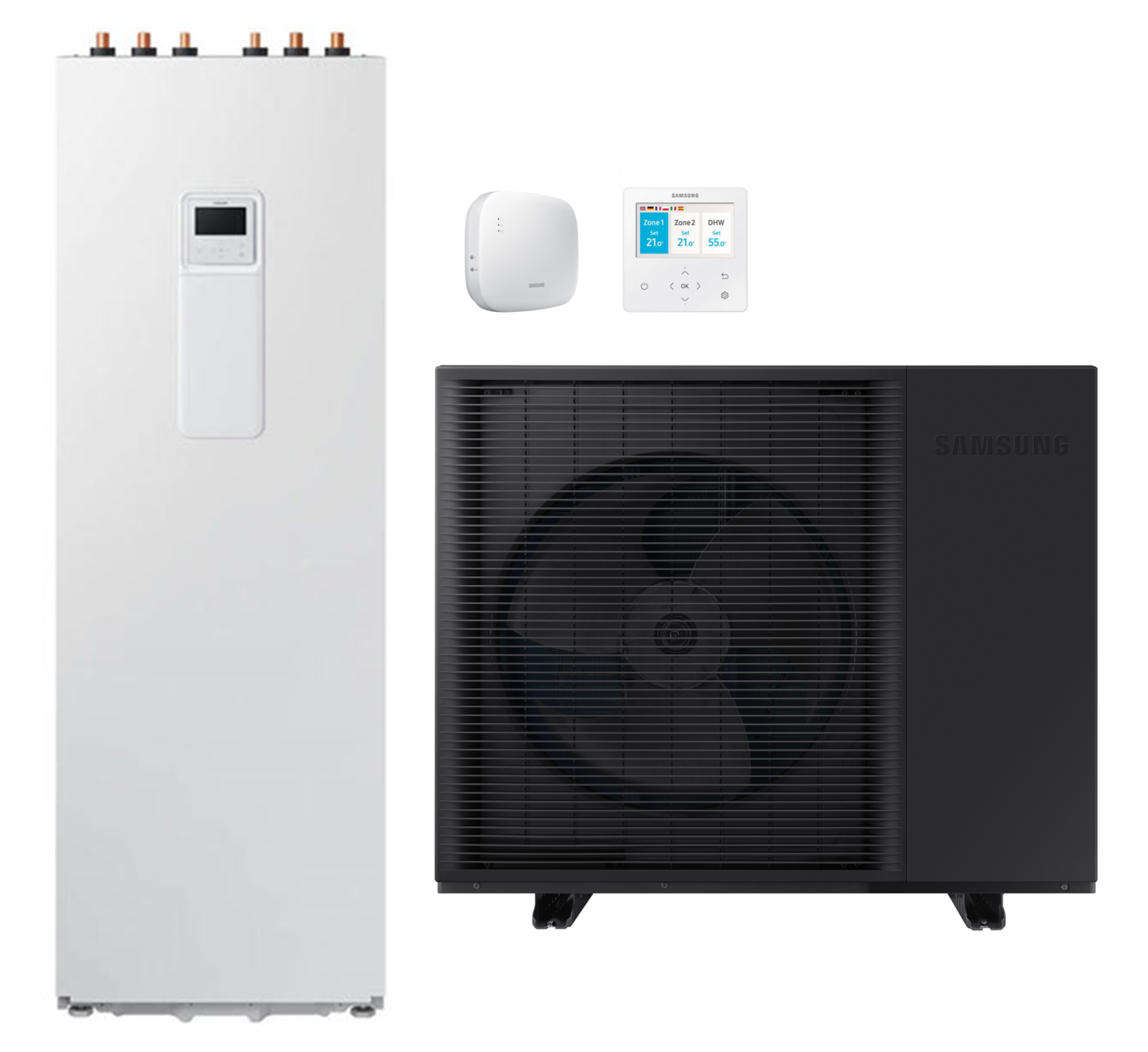 Monoblock Luft-Wasser-Wärmepumpe Samsung EHS MONO R290 8,0 kW R290 Kältemittel einphasig mit WiFi