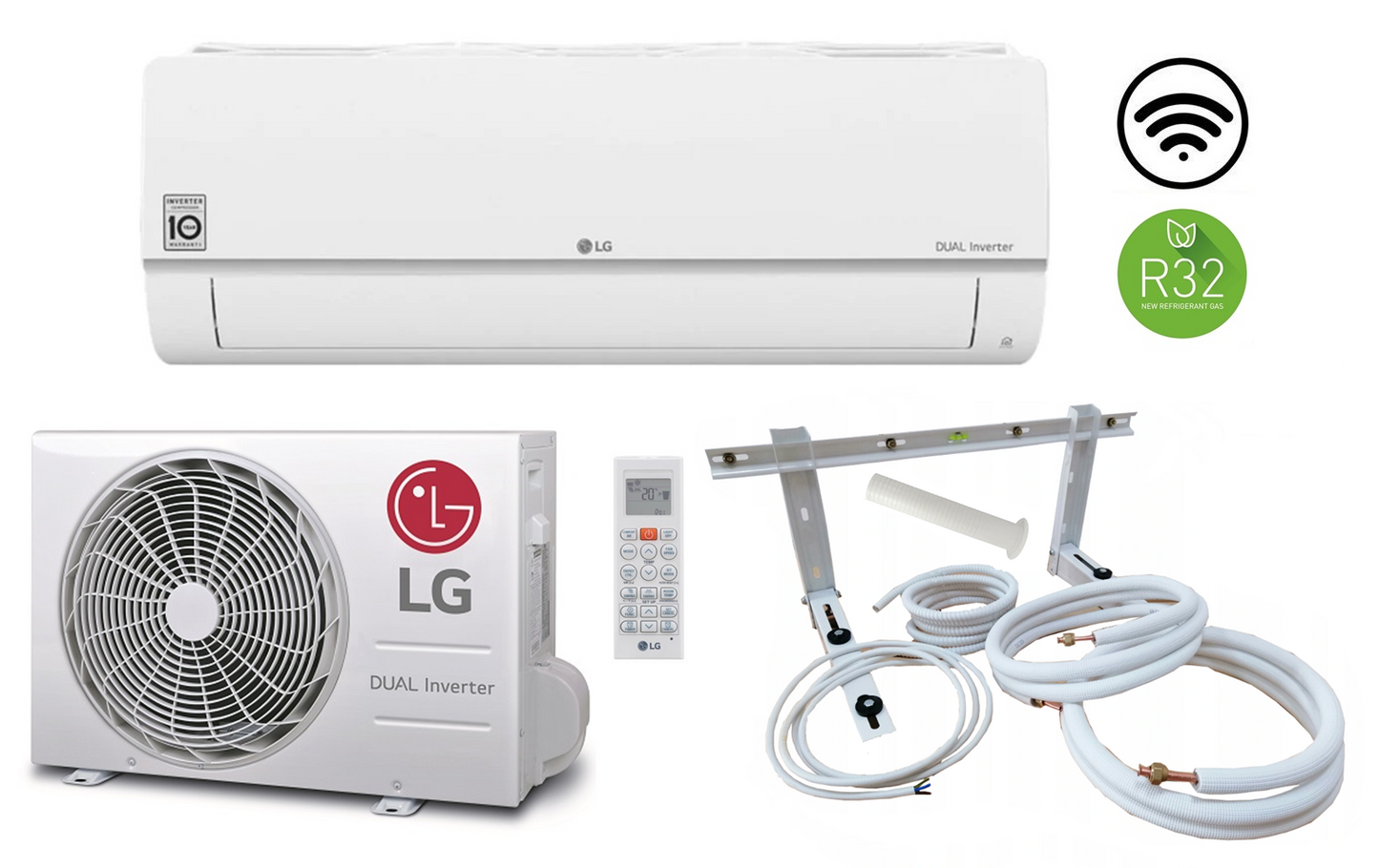 Splitairconditioning LG Standaard Plus PC18SK 5 kW + optionele montageset 3-12m