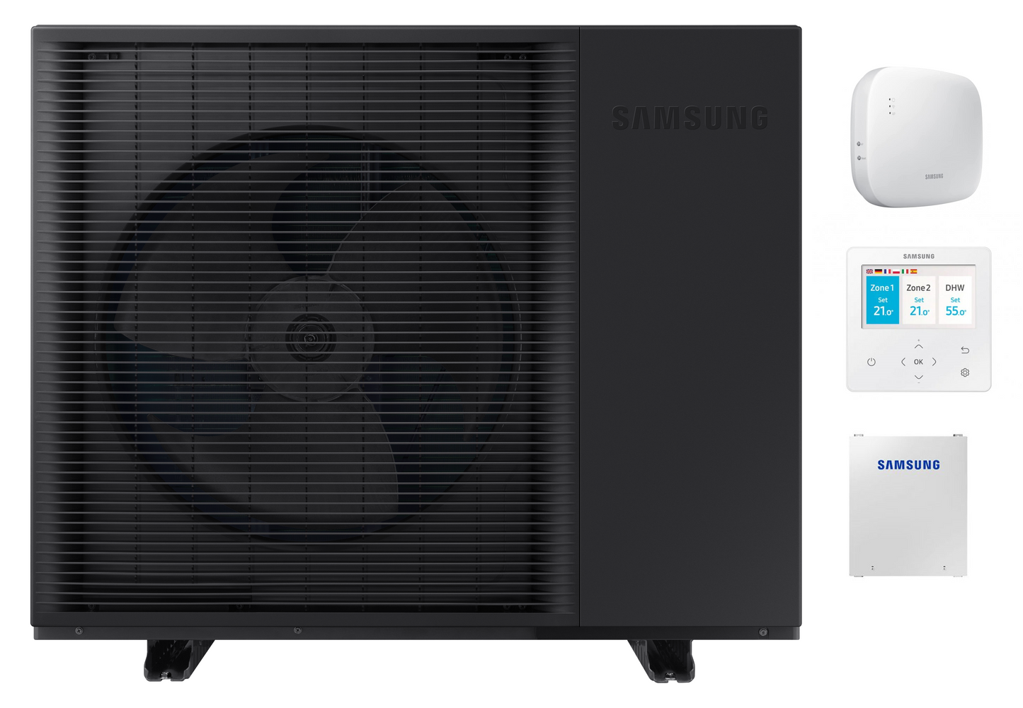 Monoblock lucht-water-warmtepomp Samsung EHS MONO R290 12,0 kW R290 koudemiddel driefasig met WiFi