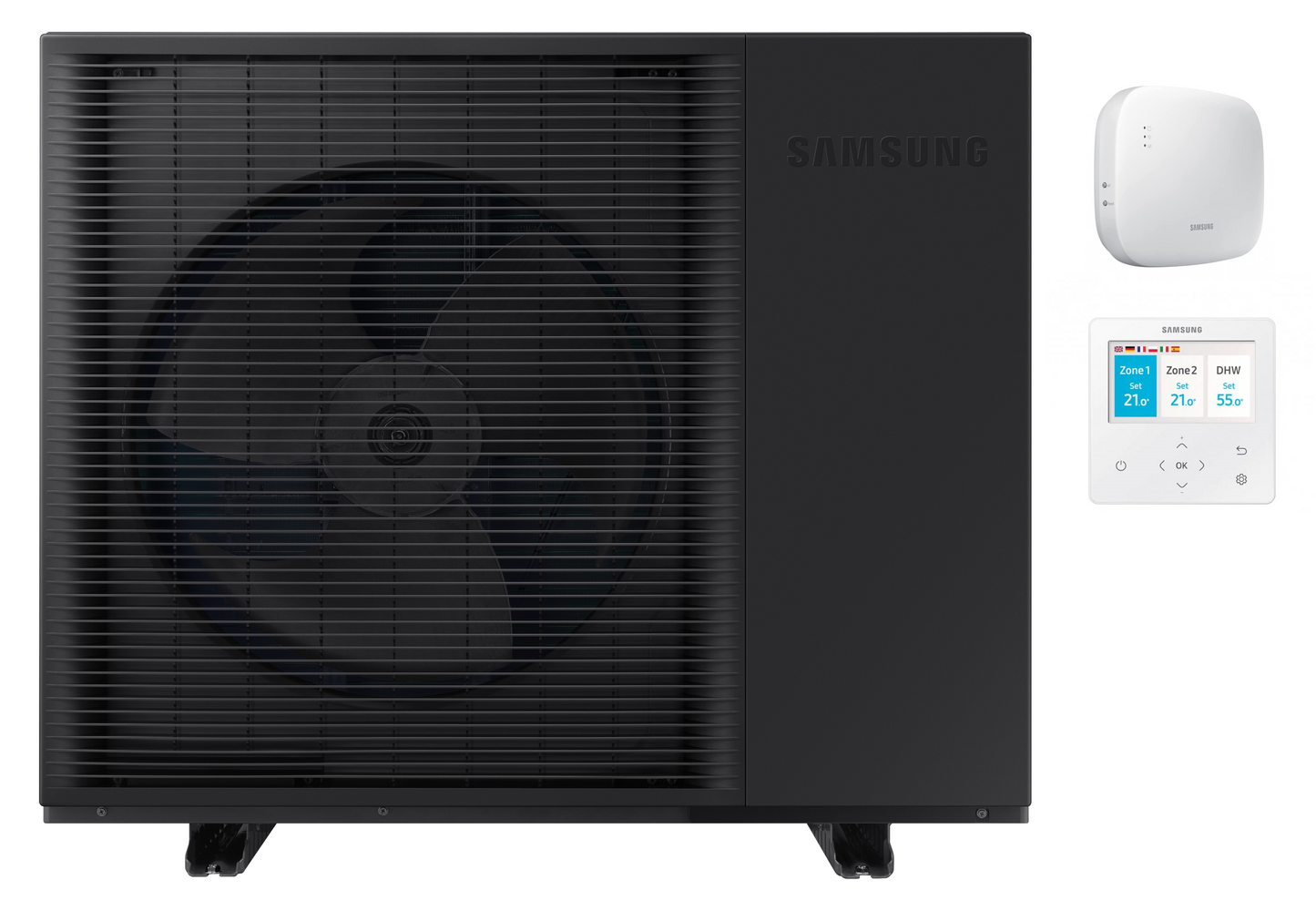 Monoblock lucht-water-warmtepomp Samsung EHS MONO R290 12,0 kW R290 koudemiddel driefasig met WiFi