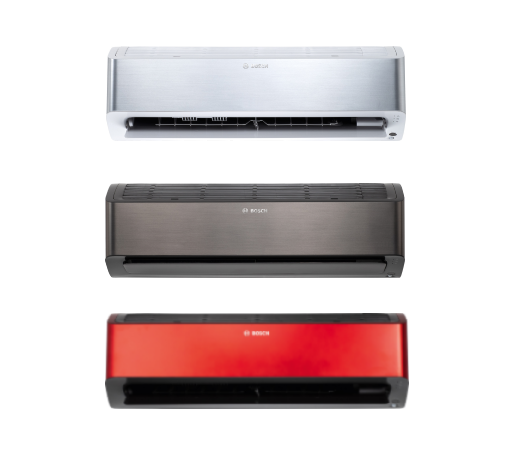 Split airconditioning Bosch Climate 8000i CLC8001i-Set 25 E titanium/zilver/rood 2,5 kW WiFi