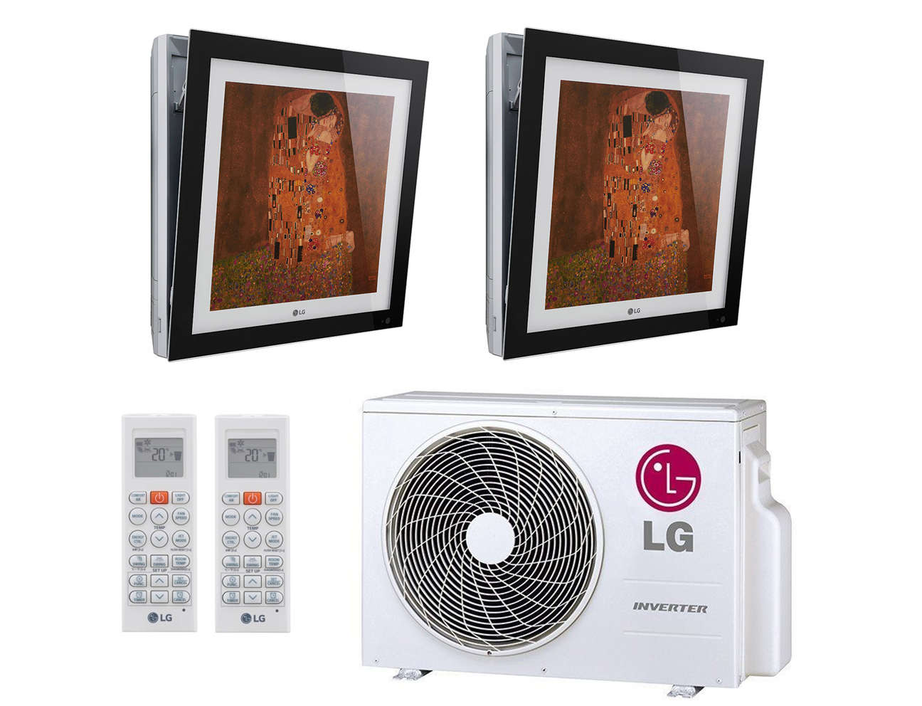 Multi Split Klimaanlage LG 2x Innengerät ARTCOOL Gallery MA09R 2,6 kW + Außengerät MU2R17 4,7 kW