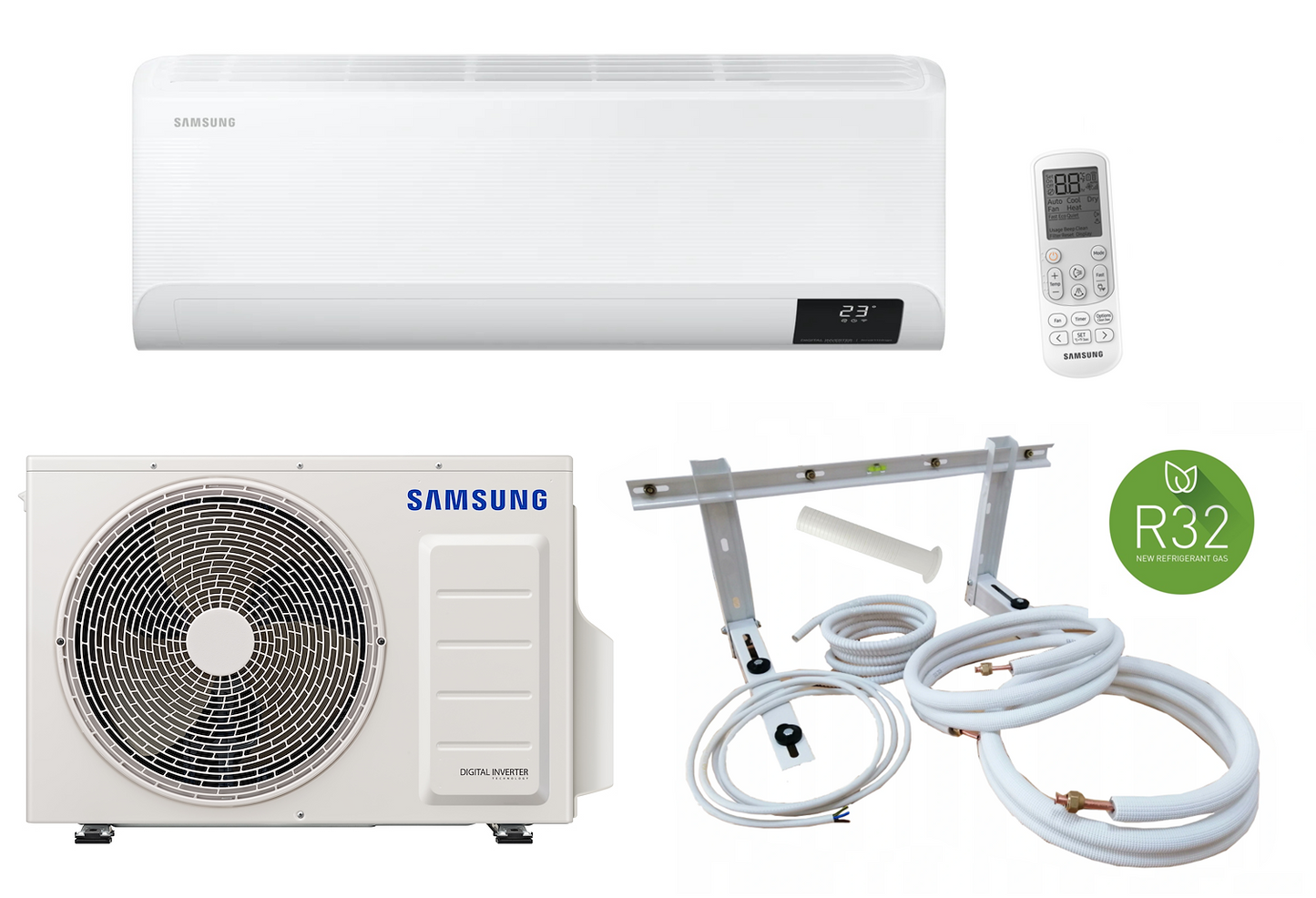 Split airconditioning Samsung Cebu AR18TXFYAWKN/EU / AR18TXFYAWKX/EU 5 kW + optionele montagekit 3-12m