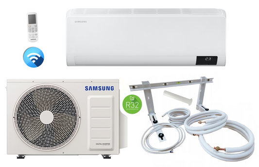 Split Klimaanlage Samsung WIND-FREE Comfort AR09TXFCAWKN/EU / AR09TXFCAWKX/EU 2,5 kW + optionales Montageset 3-12m