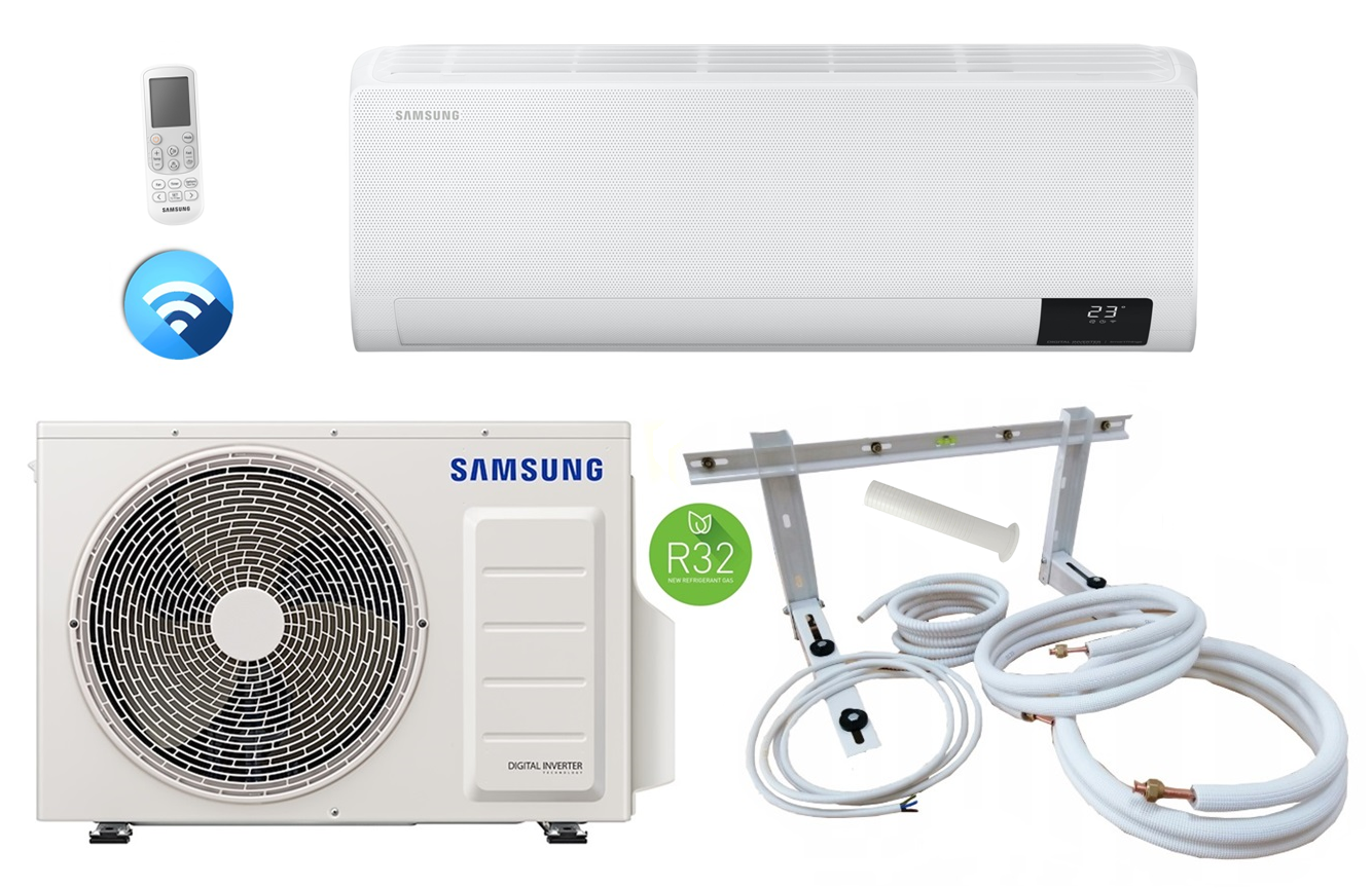 Split Klimaanlage Samsung WIND-FREE Comfort AR12TXFCAWKN/EU / AR12TXFCAWKX/EU 3,5 kW + optionales Montageset 3-12m