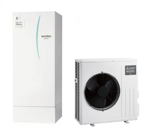 Split Luft/Wasser Wärmepumpe Mitsubishi Eco Inverter SUZ-SWM80VA / ERST20D-VM2D 7,1 kW 1 Phase 230 V