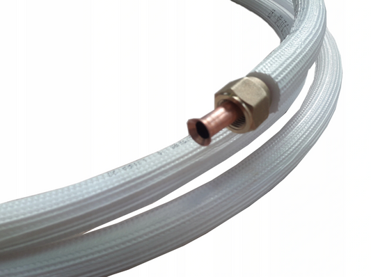 Montageset für Klimaanlage 1-25m Kupferleitung 1/4" + 5/8", Abflussschlauch 16 mm, Elektrokabel 5x 1,5 mm2, Wanddurchführung