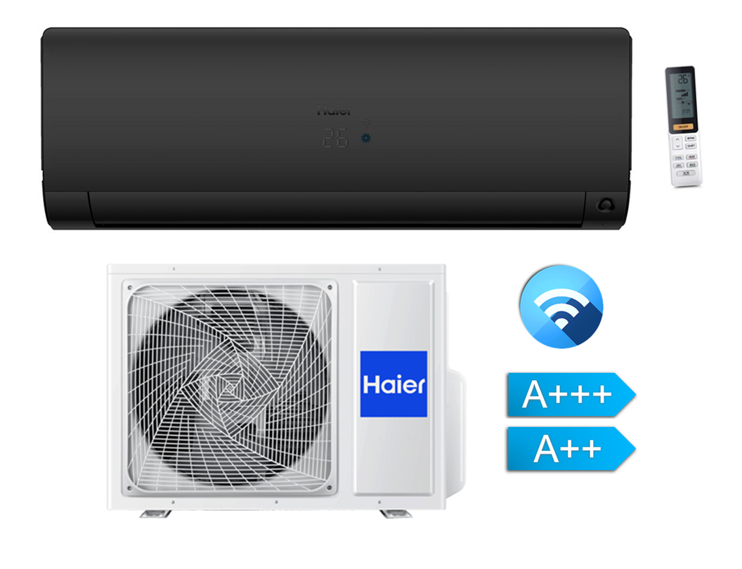 Split-airconditioning Haier FLEXIS Plus Zwart Mat AS35S2SF1FA-BC / 1U35S2SM1FA 3,5 kW 17 dB