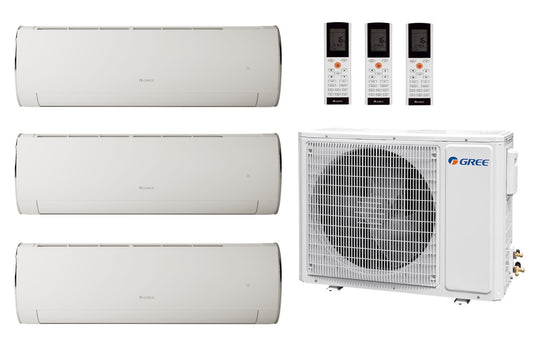 Multi Split Klimaanlage Gree 2x Fairy White FA09W GWH09ACC-K6DNA1F/I (W) 2,7 kW + 1x FA24W GWH24ACE-K6DNA1I/I (W) 7,1 kW + 1x Außengerät GWHD(36) FM36O 10,60 kW