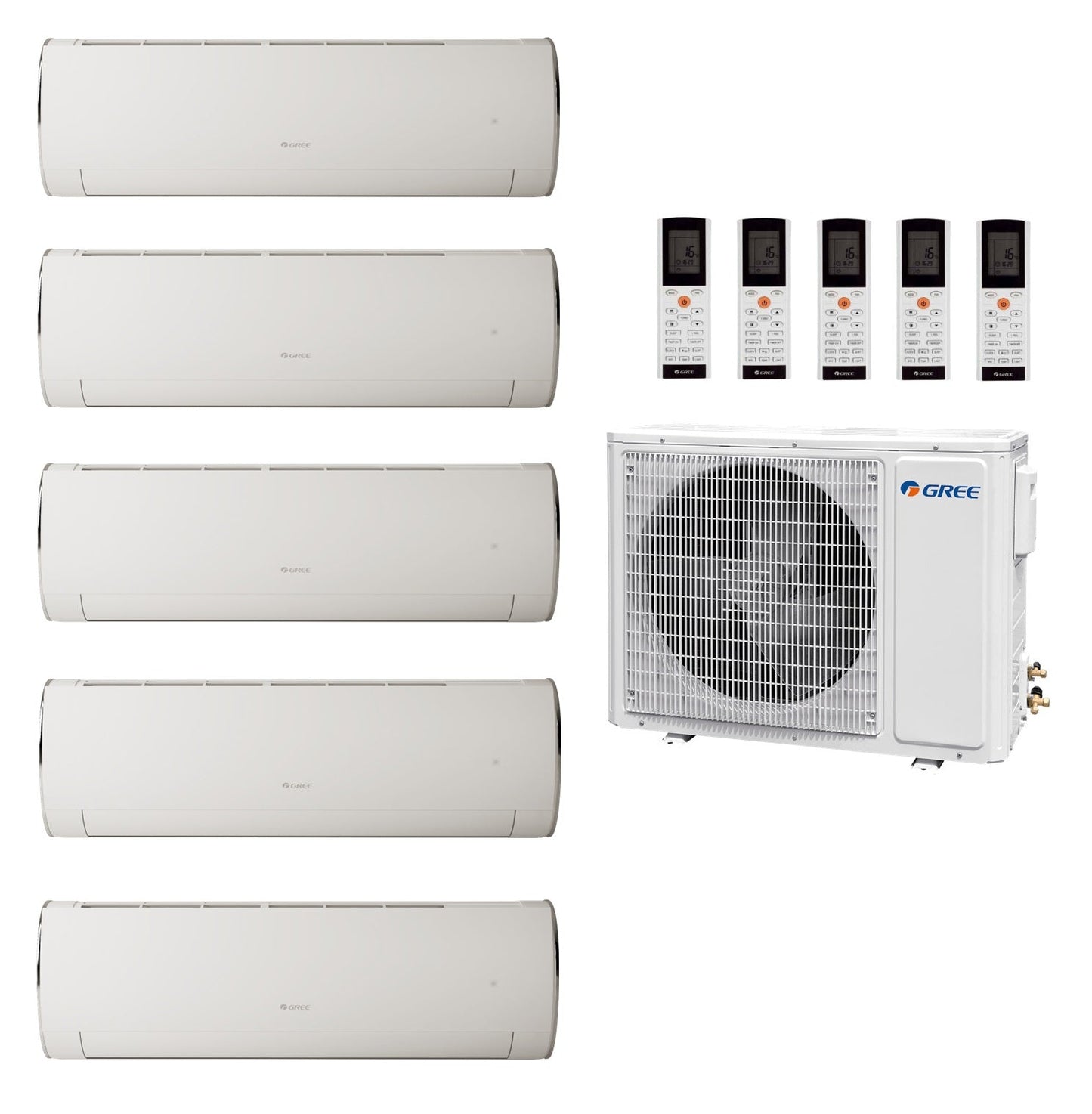 GREE Multi Split 5x Fairy White 3,5 kW + 12,1 kW Außengerät