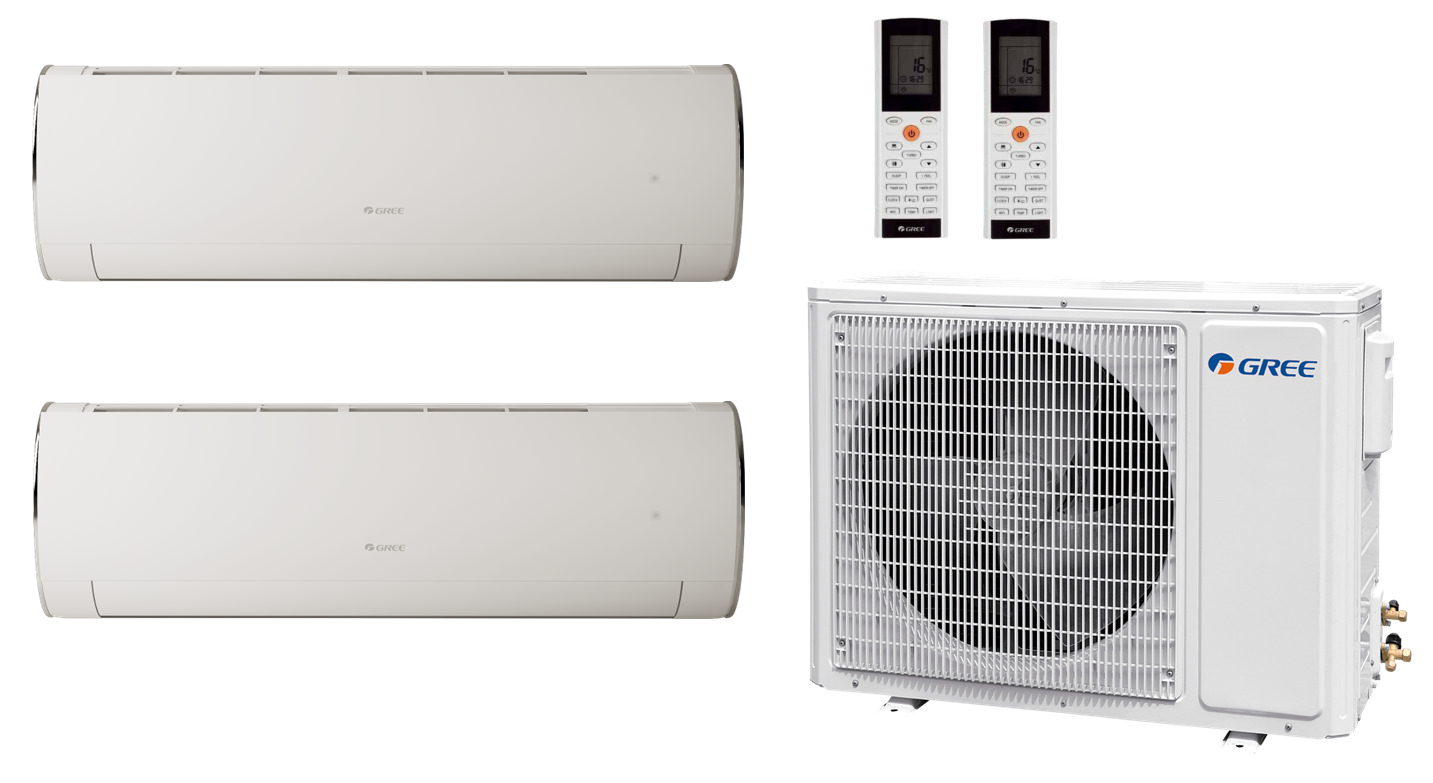 Multi Split Klimaanlage Gree 2x Fairy White FA24W GWH24ACE-K6DNA1I/I (W) 7,1 kW + 1x Außengerät GWHD(36) FM36O 10,60 kW