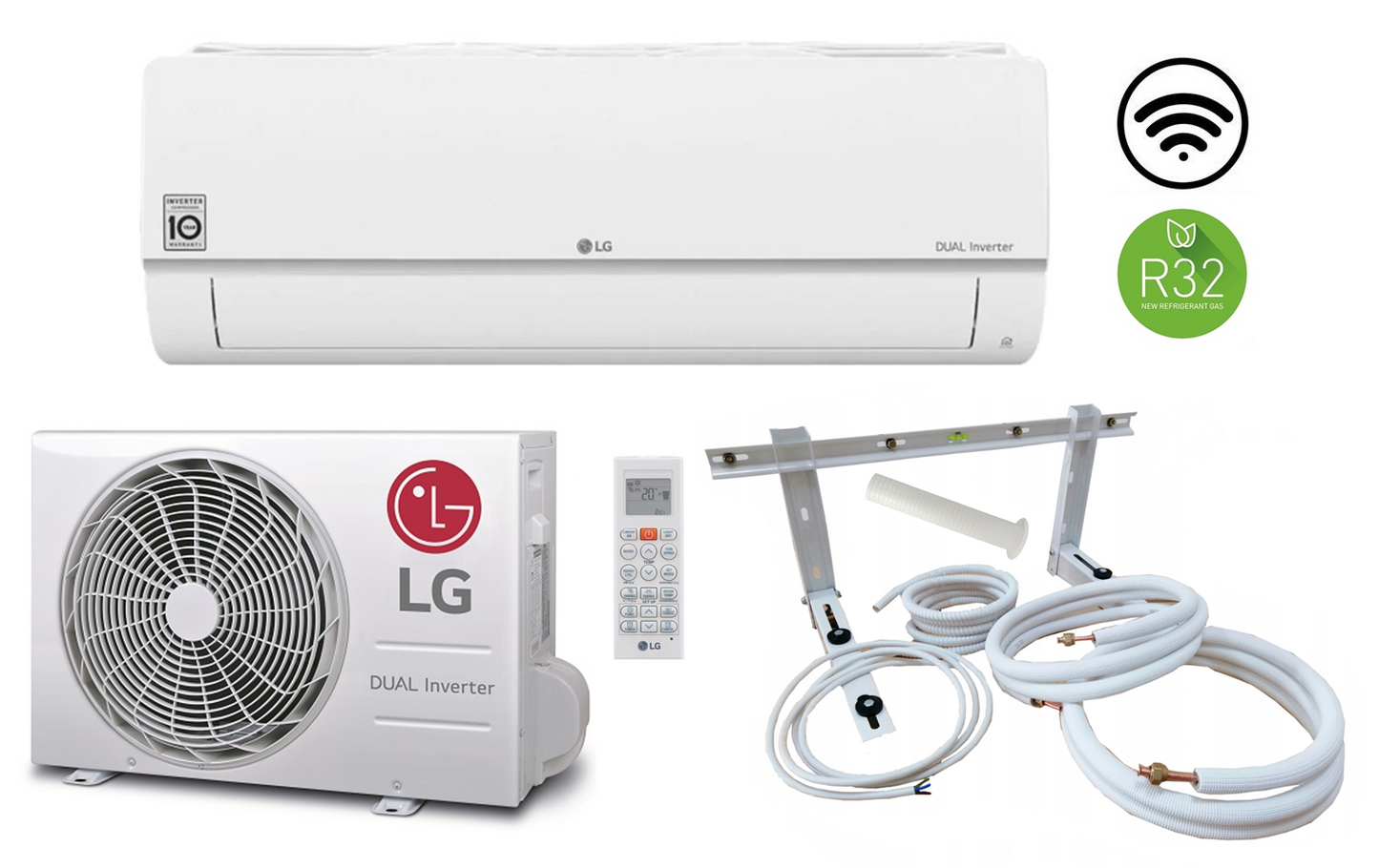 Split Klimaanlage LG Standard Plus PC09SK 2,5 kW + optionales Montageset 3-12m