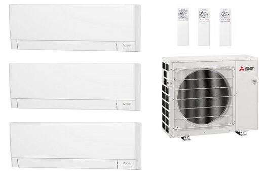 Multi Split Klimaanlage Mitsubishi 2x Innengerät MSZ-AY25VGK 2,5 kW + 1x Innengerät MSZ-AY35VGK 3,5 kW + 1x Außengerät MXZ-3F68VF 6,8 kW