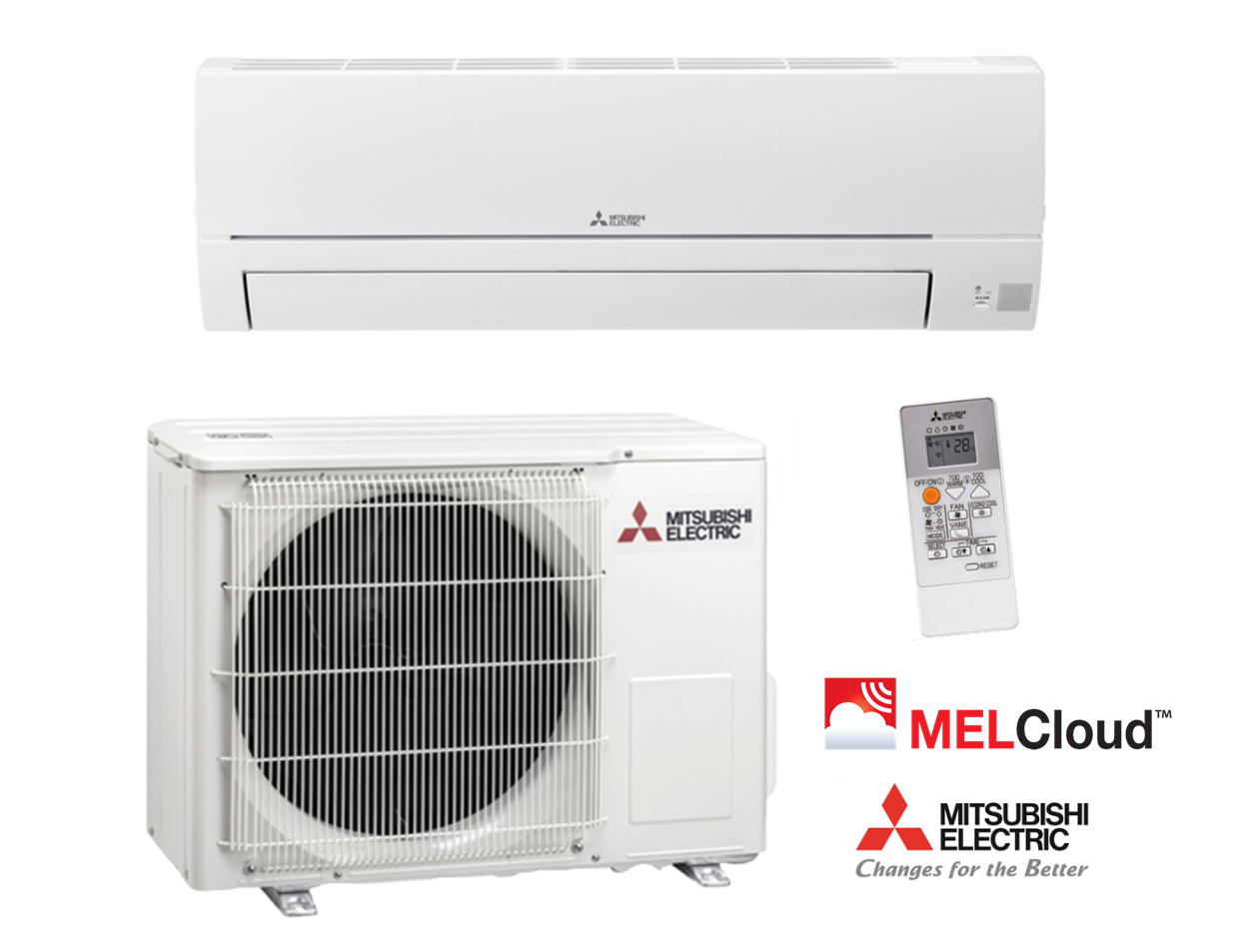 Split airconditioning Mitsubishi MSZ-HR35VF / MUZ-HR35VF 3,5 kW + WiFi-module MelCloud MAC-587IF-E