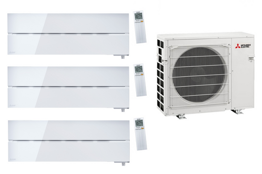 Multi Split Klimaanlage Mitsubishi 3x Innengerät Diamond MSZ-LN25VG2 W (Natural White) 2,5 kW + 1x Außengerät MXZ-3F68VF3 6,8 kW