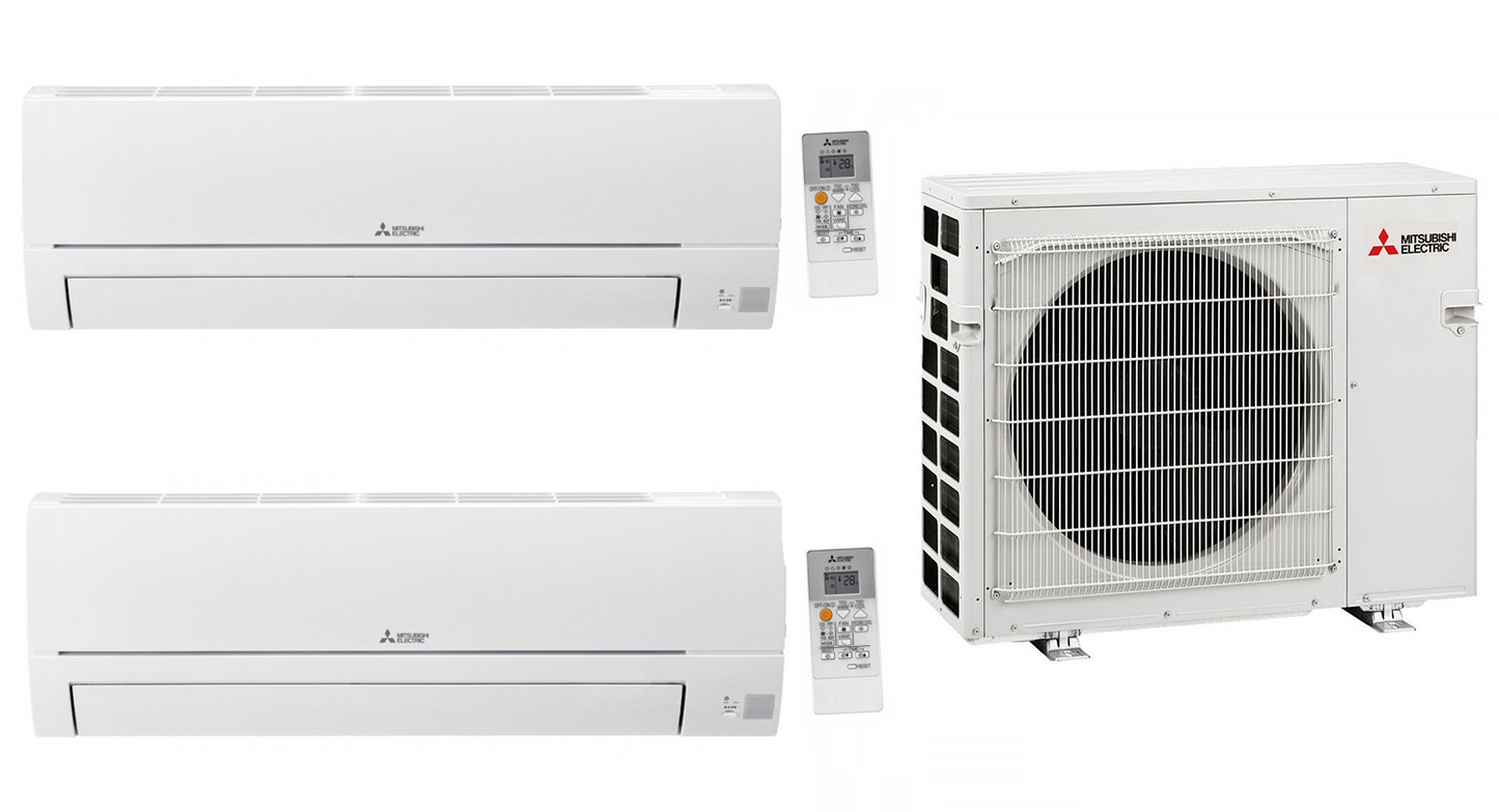 Multi Split Klimaanlage Mitsubishi 2x Innengerät MSZ-HR35VF 3,5 kW + 1x Außengerät MXZ-2HA50VF 5 kW