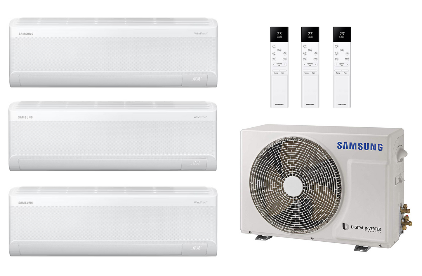 Samsung Multi Split Klimaanlage WindFree™ Avant 6,8 kW mit 3x 2,5 kW Innengerät