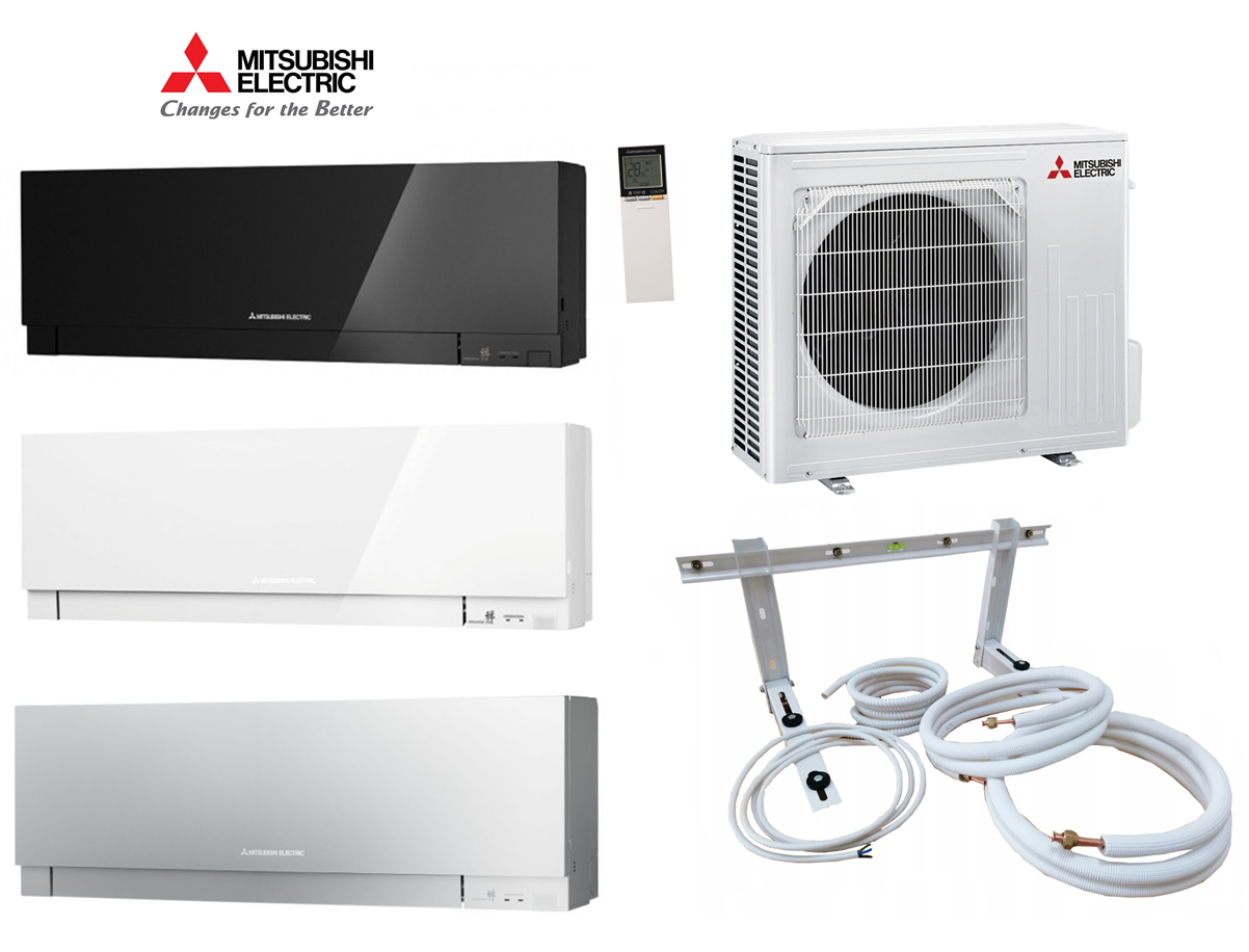 Split Klimaanlage Mitsubishi Premium MSZ-EF50VGK B/W/S / MUZ-EF50VG 5 kW + optionales Montageset 3-12m