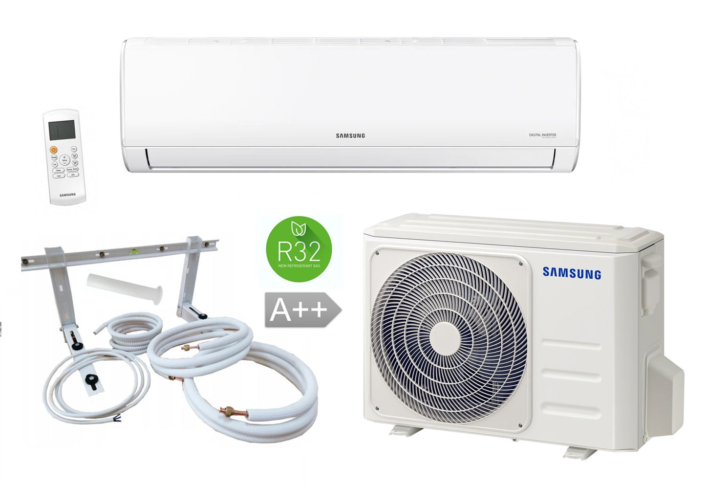 Split Klimaanlage Samsung AR35 AR18TXHQASINEU / AR18TXHQASIXEU 5,3 kW + optionales Montageset 3-12m