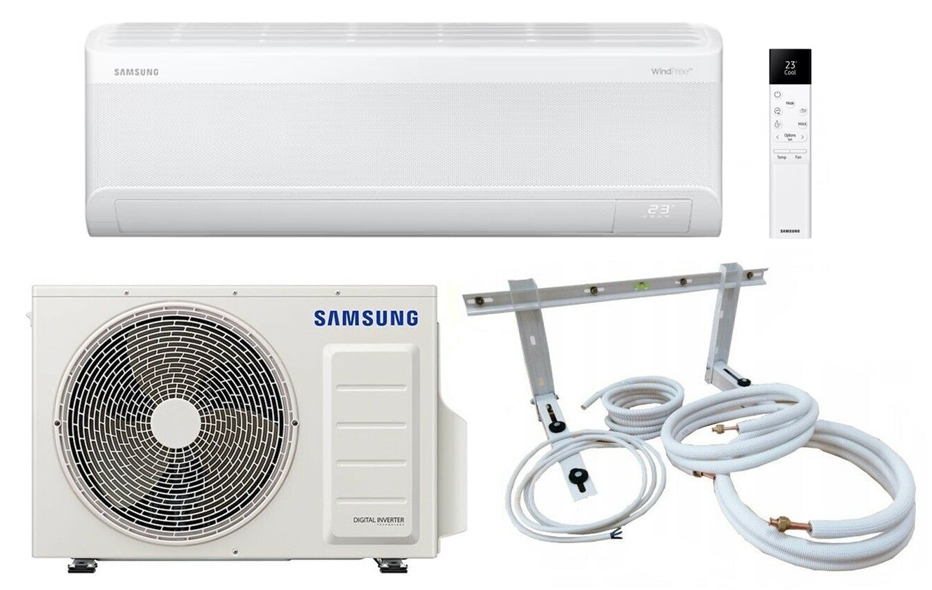 Split Klimaanlage Samsung WindFree™ COMFORT S2 AR60F12C1AWNEU / AR60F12C1AWXEU 3,5 kW + optionales Montageset 3-12m