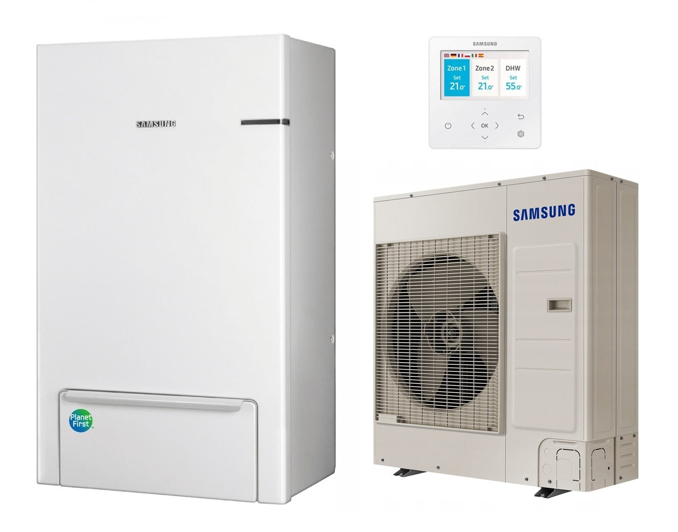 Luft/Wasser Wärmepumpe Samsung EHS SPLIT Standard AE090RNYDGG/EU AE090RXEDGG/EU 9 kW 380-415 V R32 + optional WiFi MIM-H04EN