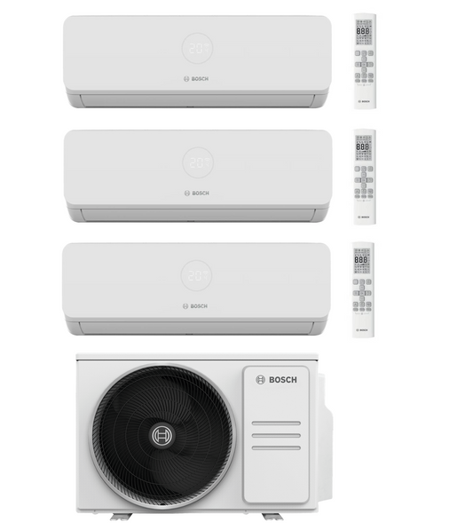 Multi Split Klimaanlage Bosch 1x CL5000M 62/3 E 6,2 kW + 3x Climate 3200i CL3200iU W 26 E 2,6 kW