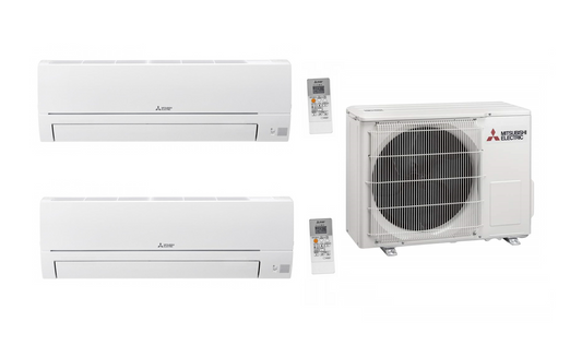 Multi Split Klimaanlage Mitsubishi 2 Innengeräte MSZ-HR35VF 3,5 kW + Außengerät MXZ-3HA50VF 5 kW