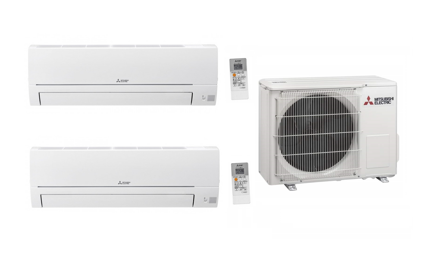 Mitsubishi Multi Split MSZ-HR35VFK 3,5 kW + MSZ-HR50VFK 5,0 kW + MXZ-3HA50VF mit WiFi