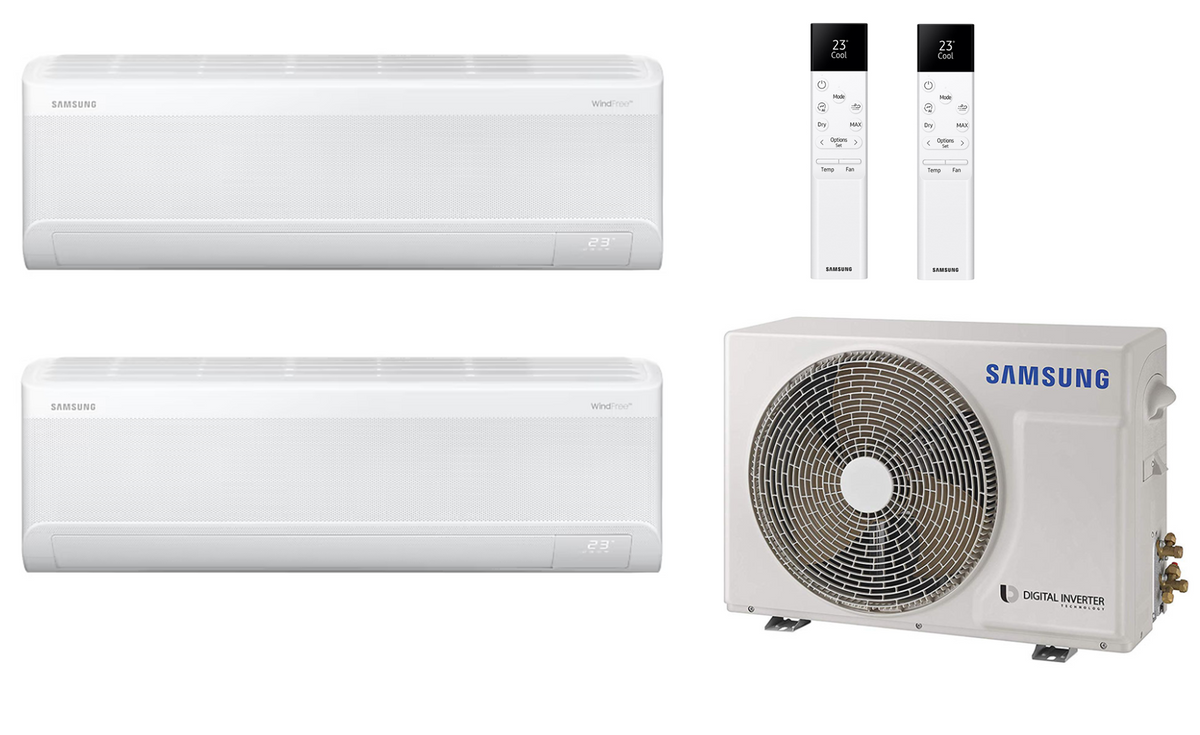Samsung Multi Split Klimaanlage WindFree™ Avant 4,0 kW mit 2x 2,5 kW Innengerät