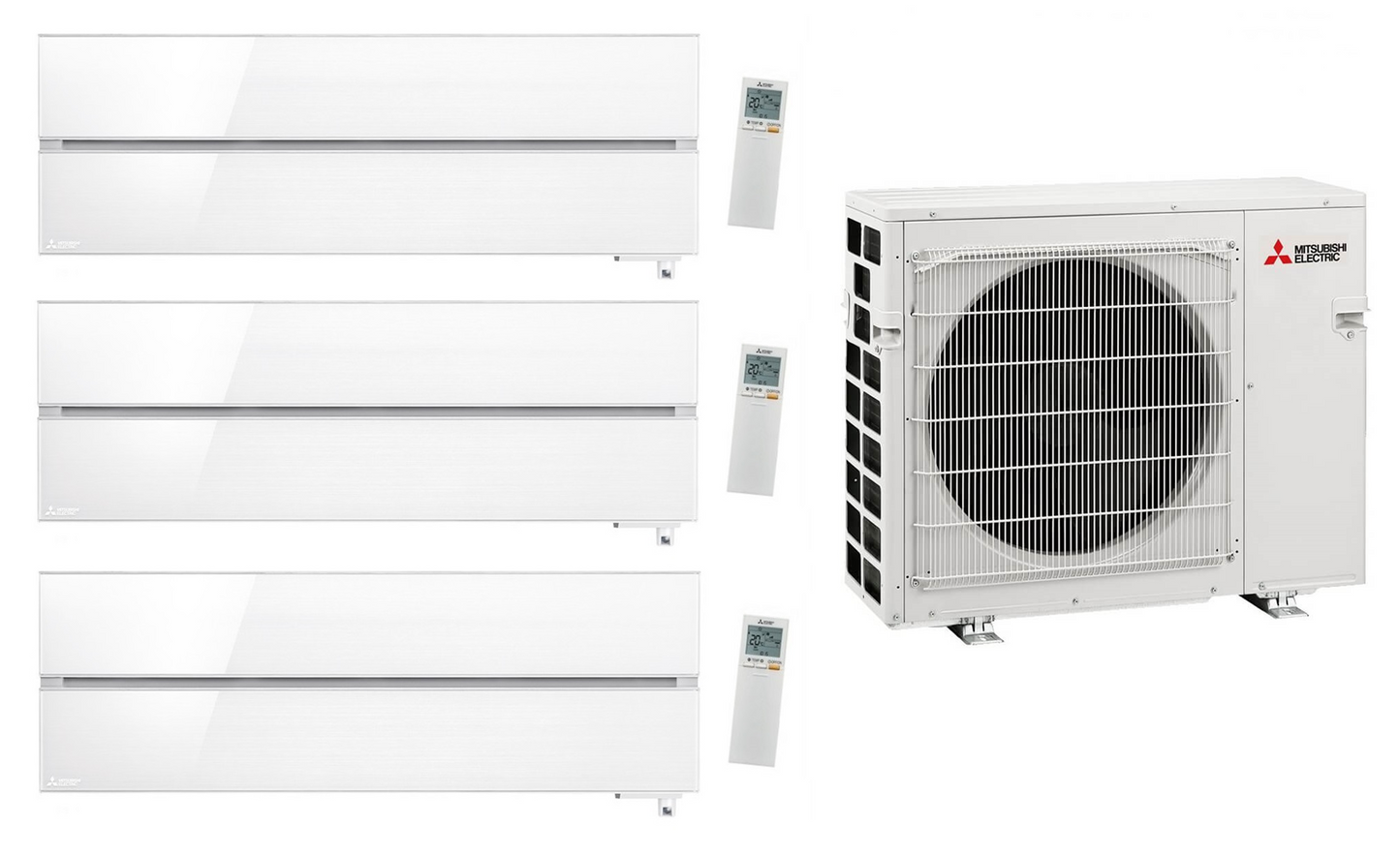 Multi Split Klimaanlage Mitsubishi 3x Innengerät Diamond MSZ-LN25VG2 V / B / R 2,5 kW + 1x Außengerät MXZ-3F68VF3 6,8 kW