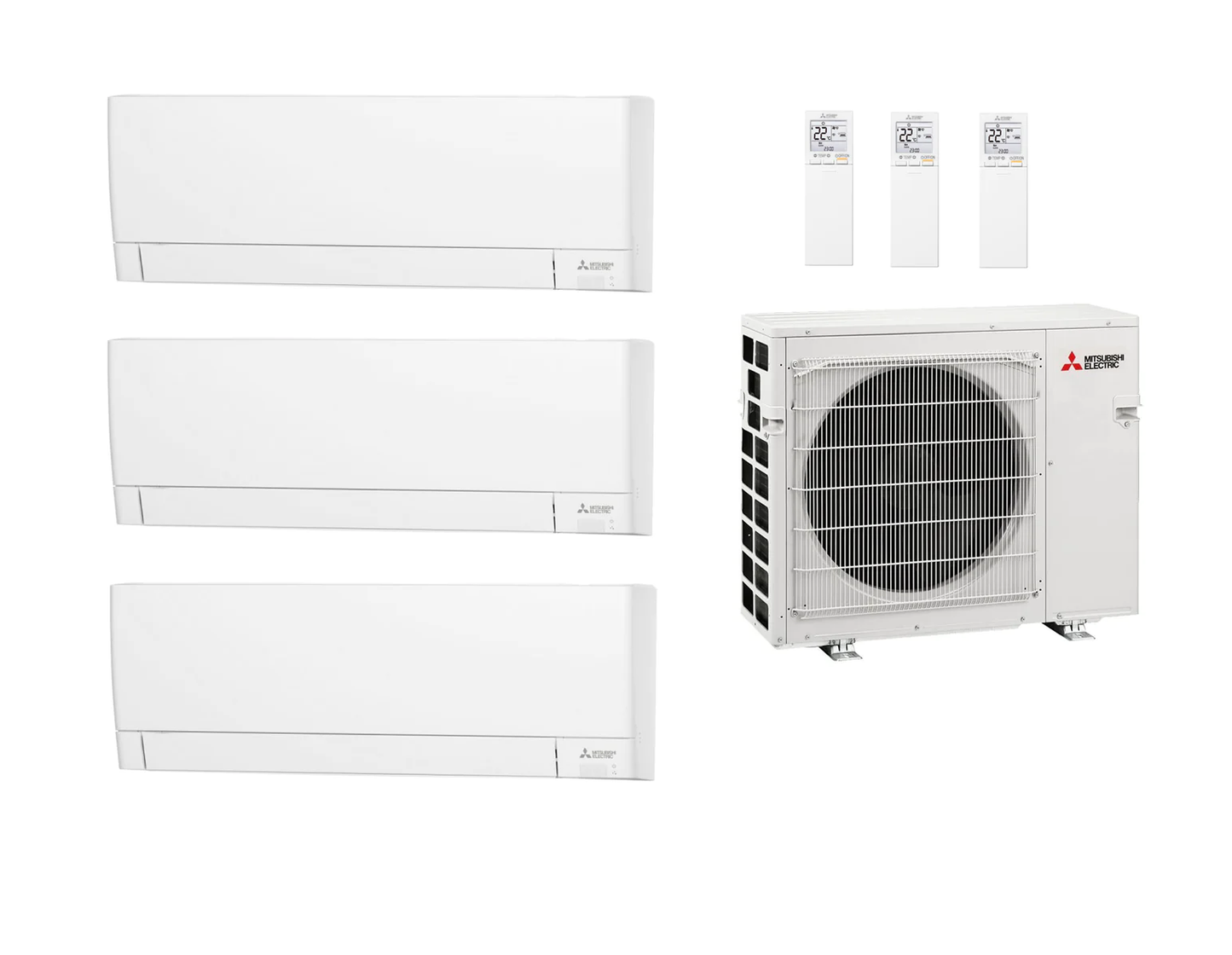 Mitsubishi Multi Split 5.4 kW mit 3x MSZ-AY20VGK 2.0 kW Innengeräten