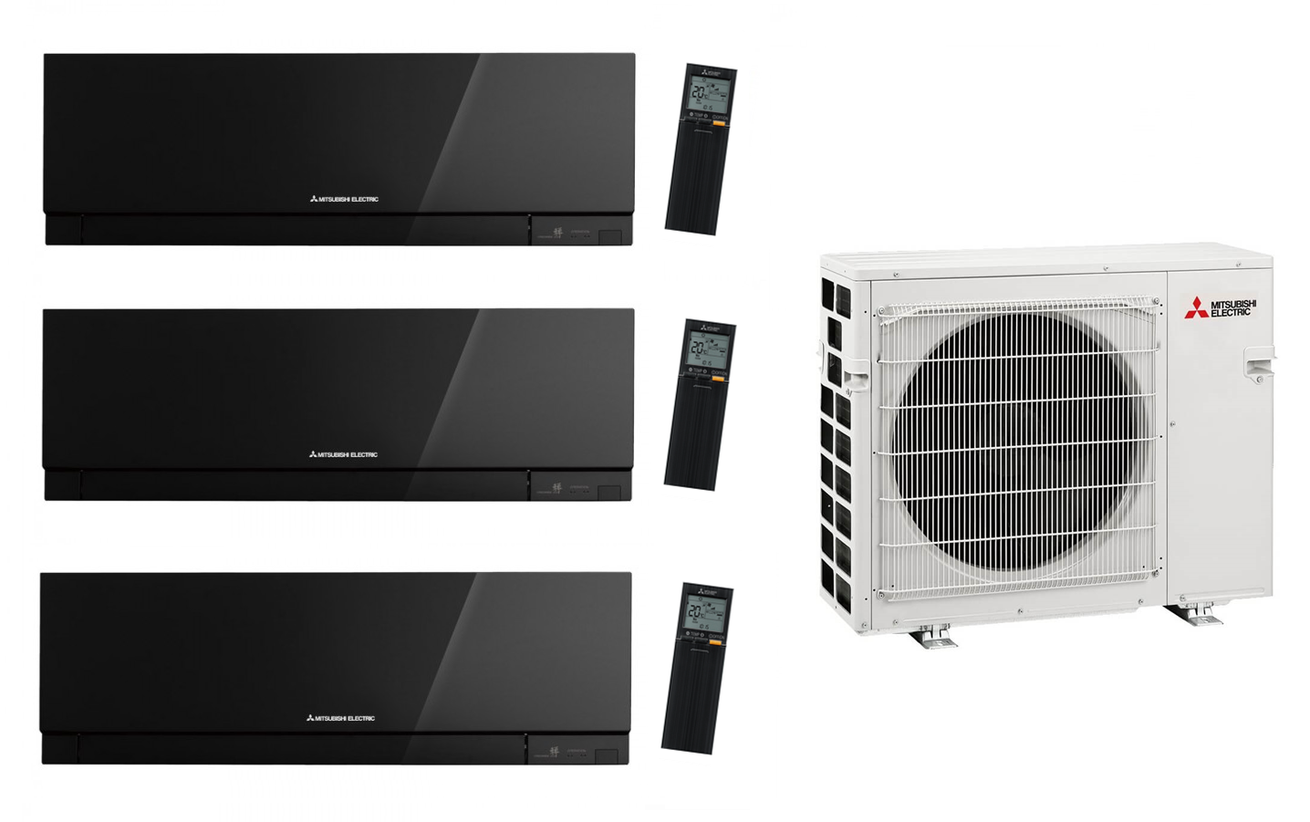 Mitsubishi Multi Split 6.8 kW mit 2x MSZ-EF25VGK & 1x MSZ-EF35VGK Premium