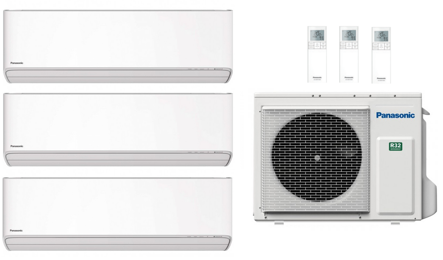 Panasonic Multi Split Klimaanlage 6,8 kW mit 2x 2,0 kW & 1x 5,0 kW Etherea
