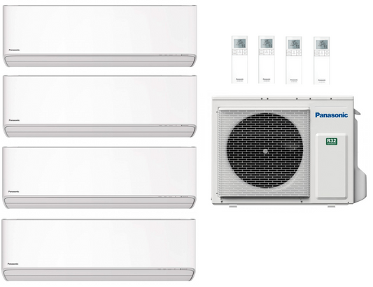 Panasonic Multi Split Klimaanlage 6,8 kW mit 4x 2,0 kW Etherea Weiß