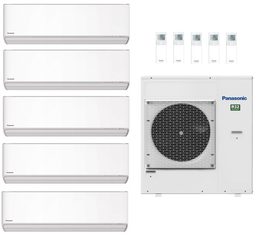 Panasonic Multi Split Klimaanlage 9,0 kW mit 3x 2,0 kW & 2x 5,0 kW Etherea Innengerät Weiß