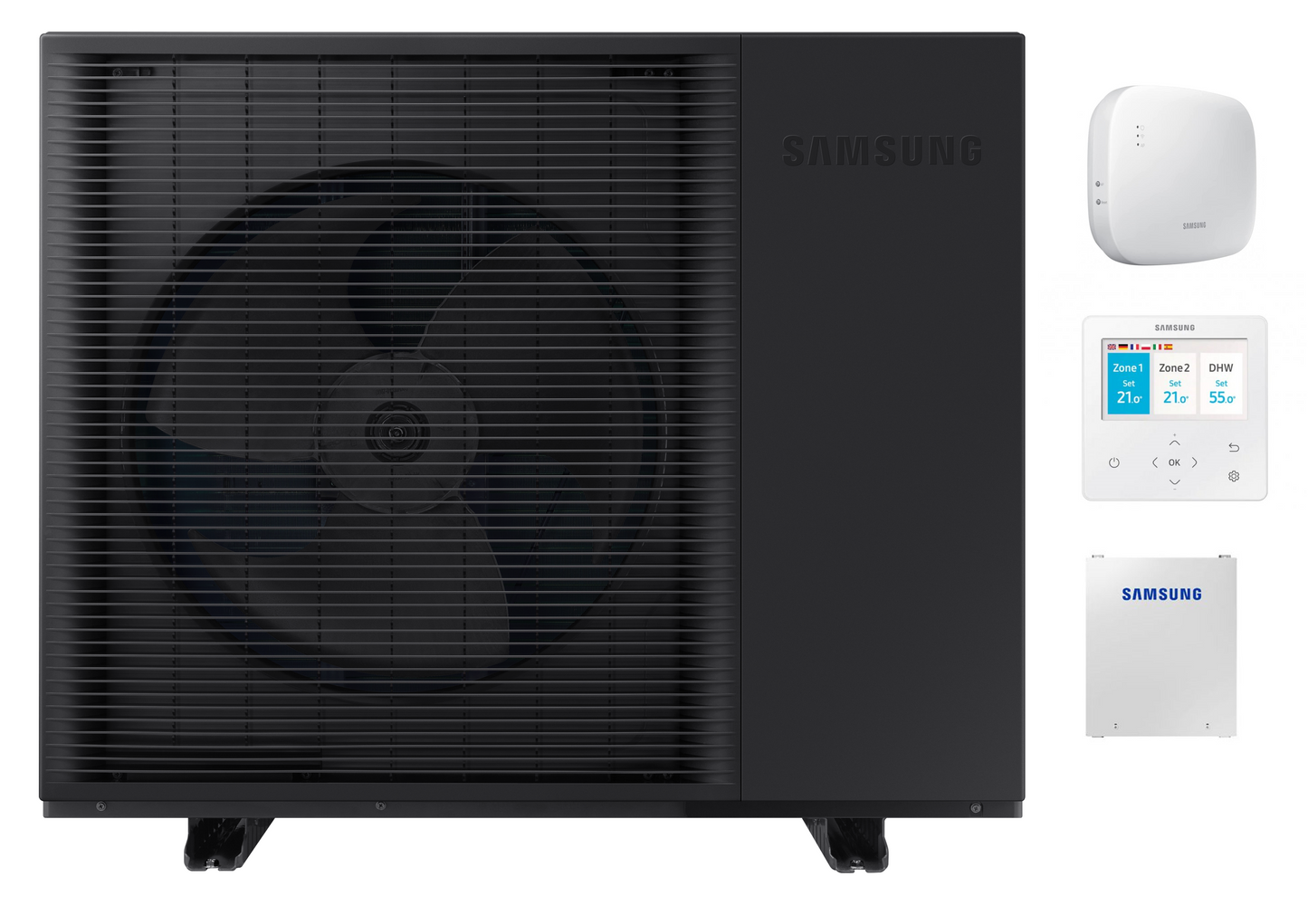 Monoblock lucht-water-warmtepomp Samsung EHS MONO R290 8,0 kW R290 koudemiddel eenfasig met WiFi